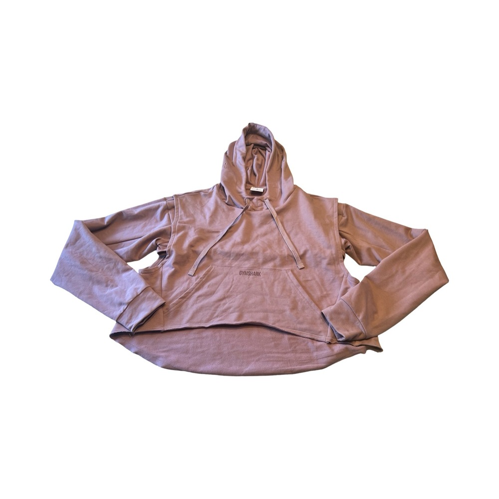 Gymshark Womens Cropped Hoodie Mauve Purple Side Cutout Pullover Medium